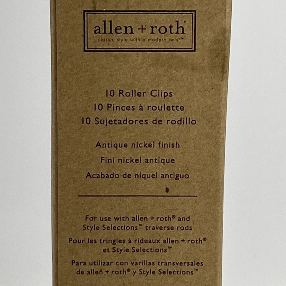 Allen Roth Roller Clips Curtain Window Traverse Rod 10-Count Nickel Finish